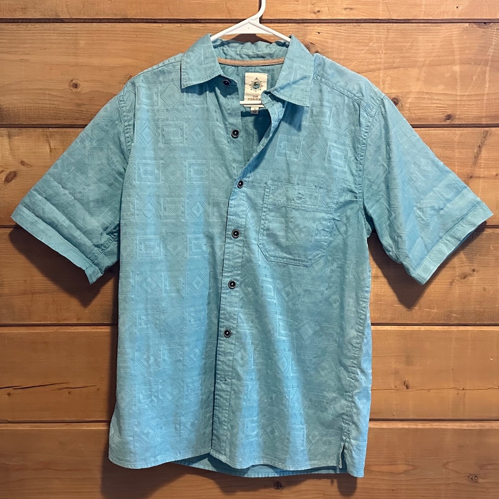 Territory Ahead woven tropical button down Blue sz. S
